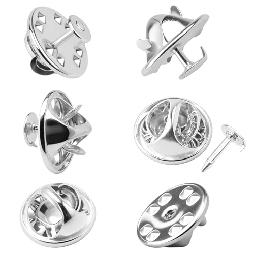 Butterfly Lapel Pin Backs, 30Pair Metal Pin Backs Locking Brooch Pins for Clothes Crafts Badge Insignia, Pin Back Replacement(Silver)