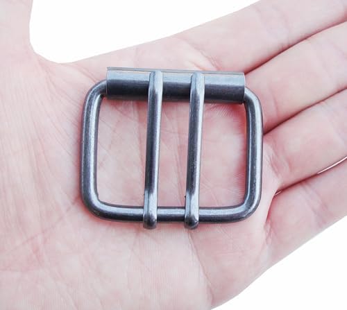 4pcs 1 9/16 Replacement Roller Belt Buckle,40mm Double Pin Leathercraft Rolling Bar Buckles for Bags Leather Straps