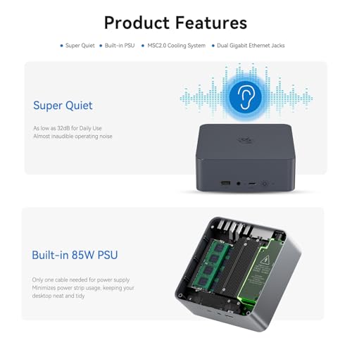 Image of Beelink EQI12 Mini PC W-11 Pro, Intel Core i3-1220P 16G DDR4 500G NVMe SSD