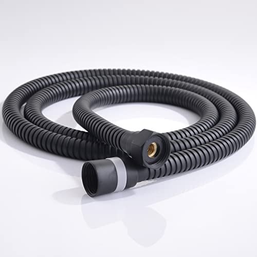 Acefy Manguera de ducha de 1,6 m, protección contra torceduras, 1,6 m, de acero inoxidable 304, color negro mate Cover
