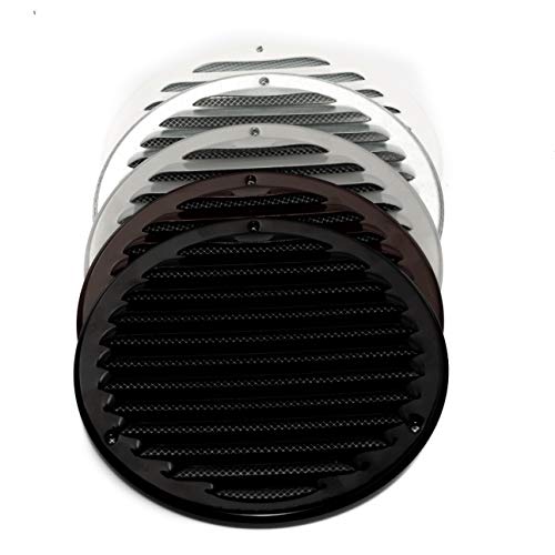 Vent Systems 4" Inch Black Soffit Vent Cover - Round Air Vent Louver - Grill Cover - Built-In Insect Screen - Hvac Vents For Bathroom, Home Office, Kitchen #TOP6