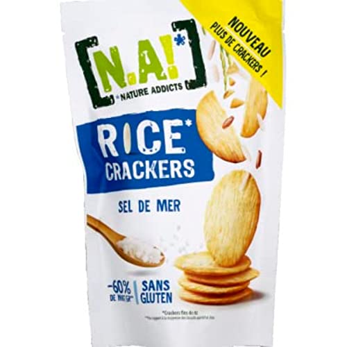 N.A! Galletas para entrantes, galletas de arroz, sal marina, paquete de 85 g