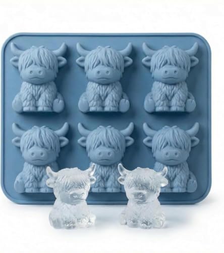 Molde para cubitos de hielo 3D vaca Highland miniatura 1