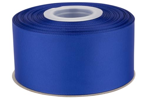 Tekdeere 2 inch Solid Cobalt Grosgrain Ribbon 25 Yards, Perfect for Gift Wrapping, Crafts, Bows Making, Sewing, Wreaths, Hair Accessories and Wedding Decoration