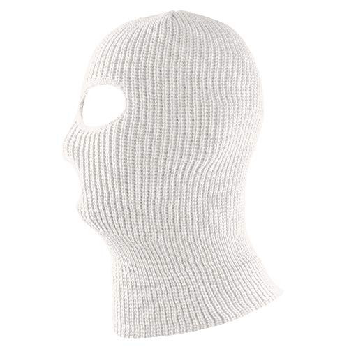 Knit Sew Acrylic Outdoor Full Face Cover Thermal Ski Mask By Super Z Outlet, White, One Size Fits Most #TOP2