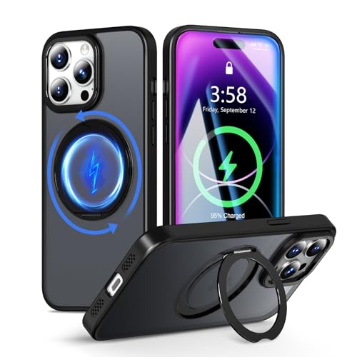 MINIKA ��Phone 14Pro Max �P�[�X Magsafe �Ή� 360�x��] �X�^���h�t�� ���@�\ �X�}�z�P�[�X iPhone 14 Pro Max �p �P�[�X �ČRMIL�K�i �ϏՌ� ���ϖh�~ �w��h�~ �}�O�Z�[�t �����O �}�O�l�b�g���� 