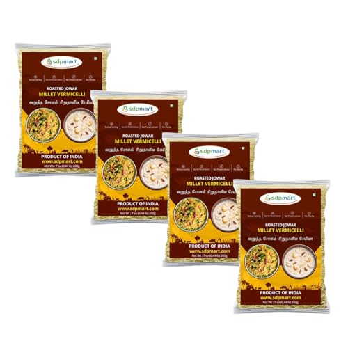 SDPMart Roasted Jowar Millet Vermicelli | Pack of 4 | 7 oz (200g) each | Native variety | No Maida | No Preservatives |