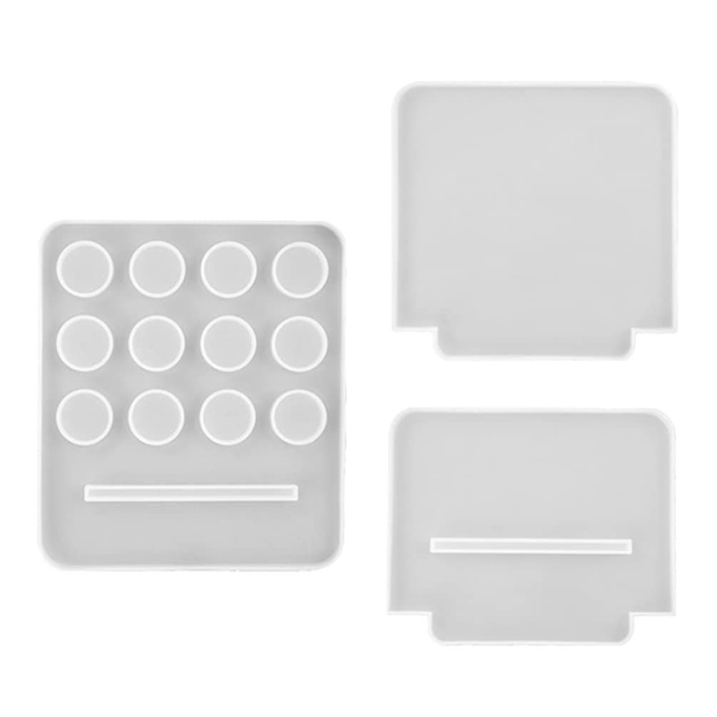 EXCEART Crystal Drop Mold Silicone Set for Epoxy Resin Casting 3Pcs Water Ripple Sheet Scene Decor Organizer for DIY Arts Crafts Storage