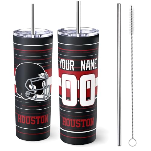 Image of Houston Tumbler 20oz Travel Mug Custom Name and Number Gifts