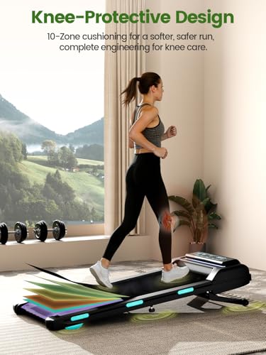 Image of 3.5HP Walking Pad with Handle Bar, 12% Auto Incline Treadmill for Home Office, 450 Lbs Capacity Heavy Duty Under Desk Treadmill with APP Control, Bluetooth Speaker, Portable Running Machine