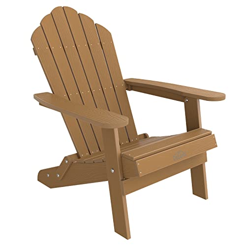 Cecarol Kids Folding Adirondack Chair, Child-Friendly Polystyrene Patio Chair, Beautiful Wood-Texture Weather Resistant And Durable Toddler Outdoor Chair For Garden, Lawn, Indoor, Teak-Tfc6 #TOP27