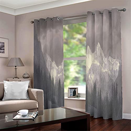 Décoration De Fenêtre Rideaux Paysage De Lac De Ciel étoilé Isolation Thermique Rideau Draperies