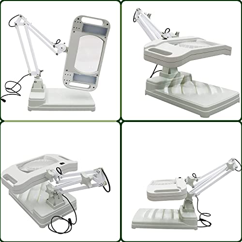 Intbuying 110V 10X Table Magnifier Lamp Amplification Led Daylight Bright Magnifying Glass,4.4'' X 7'' White Glass For Reading Working Crafts Workbench -86I #TOP1