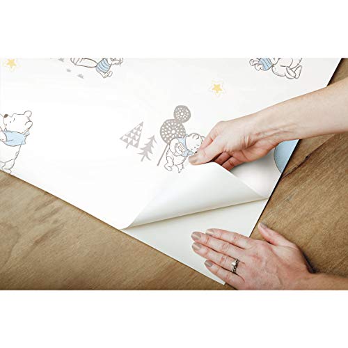 RoomMates Disney Winnie The Pooh Playmates Blue Peel and Stick Wallpaper, Vinyl, 20.5-in x 16.5-ft by Disney - Image 2