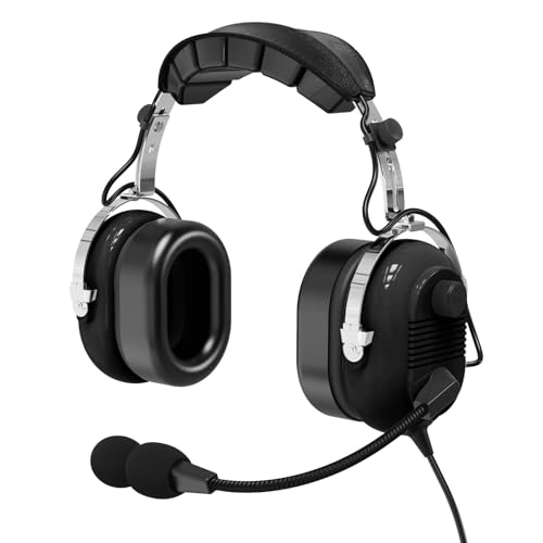 Auriculares Aviación General con Almohadillas de Gel Contra Fatiga Auditiva y Doble Plug