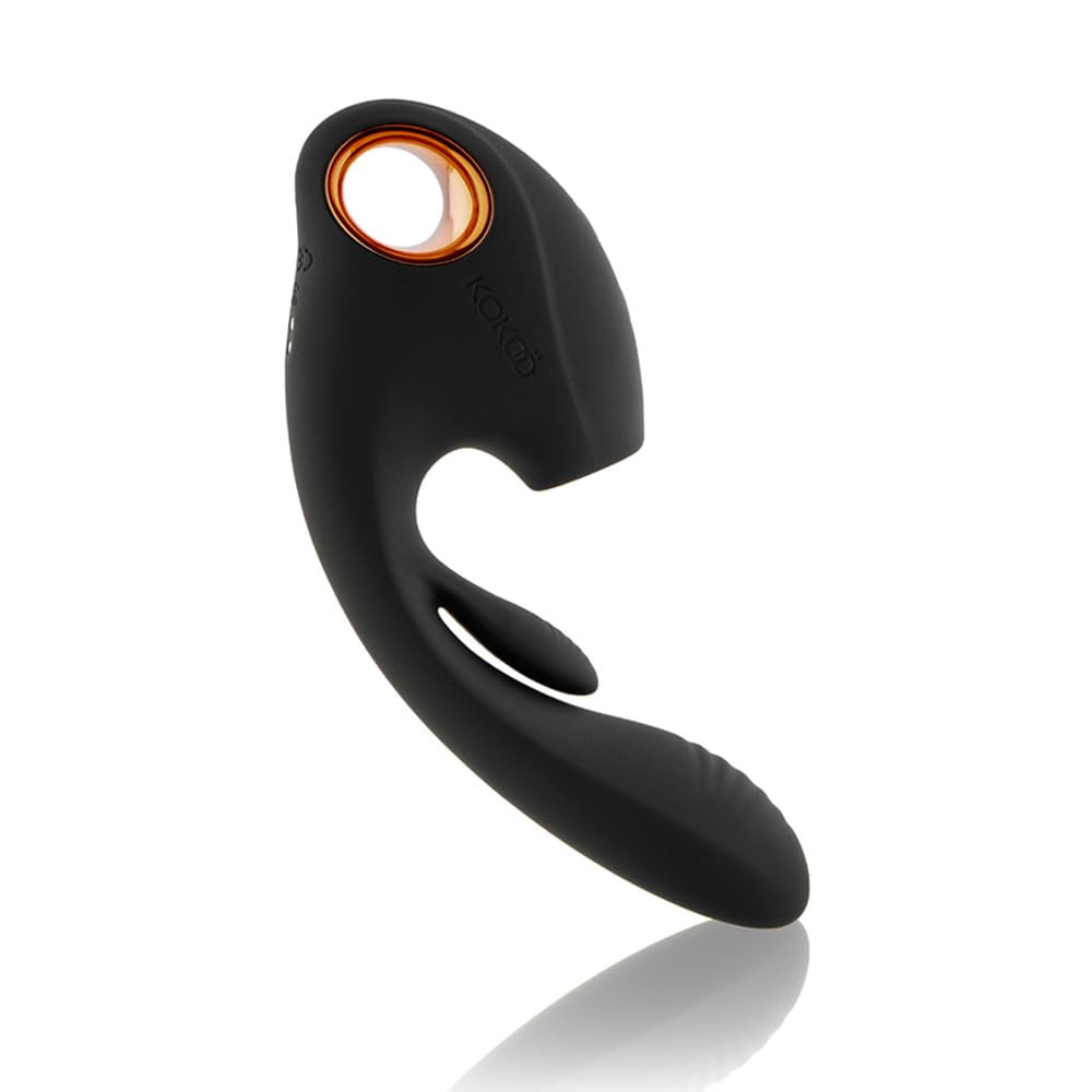 Kokoö Triplo Vibratore con Stimolazione del Clitoride e del Punto G Gina | 5 Modalità di Potenza, 10 Modelli di Vibrazione | Silicone morbido, ricaricabile tramite USB | Resistente all'acqua (Nero)