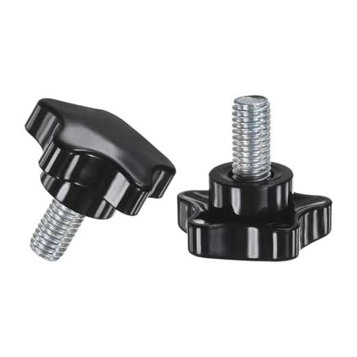 M METERXITY 2-Pack Star Clamping Knobs, M10x20mm Male Thread Hand Tightening Screw for Machinery/Electronic/Furniture/Umbrella Base, Machine Handle Replacement [39mm, Black]
