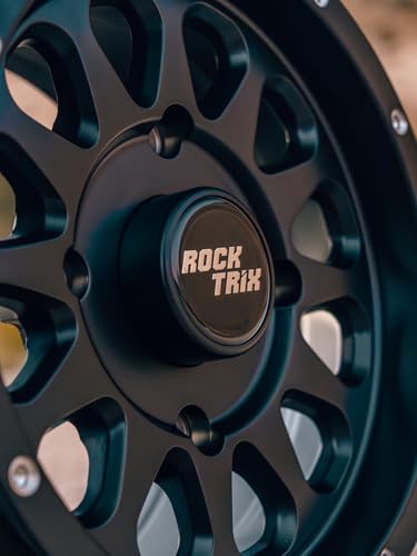 Image of RockTrix RT111 12in ATV Wheels Rims 12x7 Matte Black, 4x156 Bolt Pattern, 4+3 offset, Compatible with Polaris Sportsman RZR Ranger - 4 /156 (Set of 4)