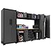 TCE Storage System, 9-Pcs Workshop Set, Included Steel Drawers Rolling Chest, Heavy Duty 9Pcs Metal Cabinets, Perfect for Organizing Garage and Tools, Black/Grey