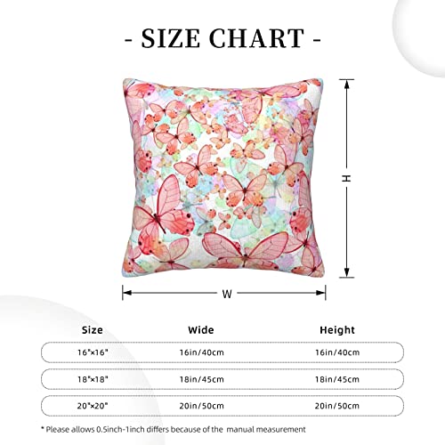 Housse de coussin velours rose 50x50 cm motif papillon - 5
