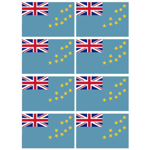 Drapeau Tuvalu (8 stickers - 9.5 x 6.3 cm) - Sticker