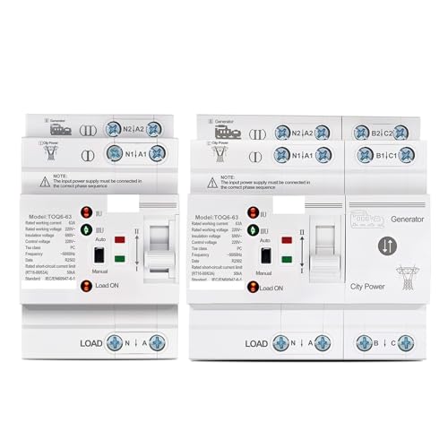 Commutateur ATS 220V 63A transfert automatique sans interruption 2P 4P pour rail DIN