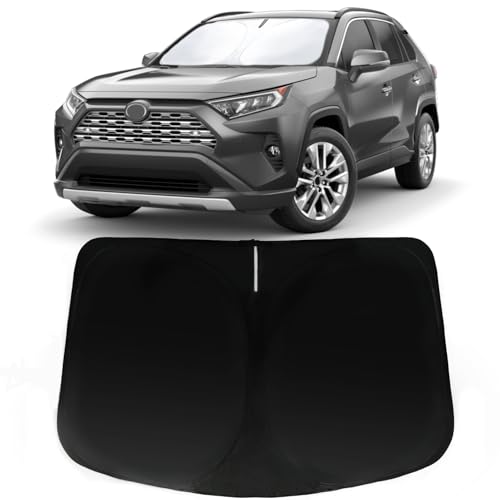 Image of Car Front Windshield Sun Shade for ToyotaA RAV4 2013-2024, Car Window SunShades Shield Cover Visor Protector with 240T Reflective Fabric UV & Sun Heat Protection Accessories