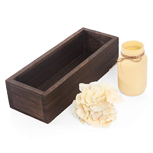 Mkono Bathroom Decor Box Toilet Paper Basket Wood Tank Topper Basket Holder with Mason Jar and Flower Bathroom Behind Toilet Top Storage Organizer Box Farmhouse Rustic Home Decor, Yellow - Image 8