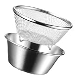 UTHCLO Colador de Acero Inoxidable Cuenco Escurridor y Cesta para Verduras Juego de Resistente y Práctico para Cocina Diaria