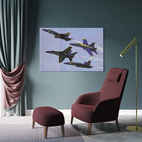 Plane Poster Usa Blue Angels Military Aircraft Jet Aviation Airplane Canvas Painting Wall Art Poster For Bedroom Living Room Decor16X24Inch(40X60Cm) #TOP3