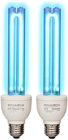 BAIMNOCM Germicidal UV Sanitizer Light Bulb UV-C Light Bulb 25 Watt E26 Base One Bulb Ozone/One Bulb Ozone Free (2 Pack)