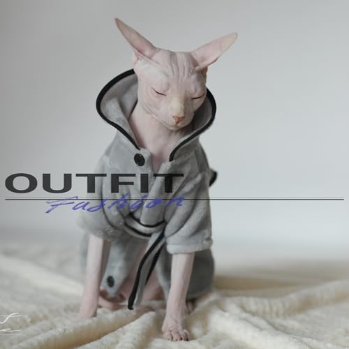Pijama de gato sem pelos grosso quente outono e inverno roupas para gatos Sphynx, gato Devon Rex, Co