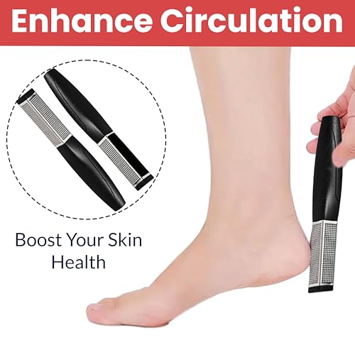 Image of TEMPERIA (1pc) Foot Scrubber for Dead Skin - 3 Sided Pedicure Kit for Women - Feet File Scrub Tools, Heel Scraper Filer & Leg Cleaner Brush - Easy to Carry Travel Friendly (HF343)