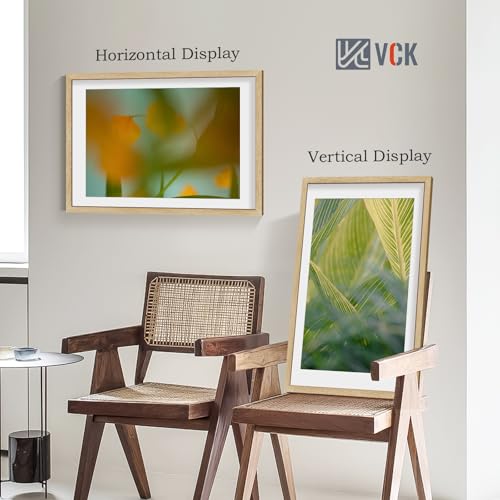 Image of VCK 24x36 Poster Frame 5 Pack, Oak Wood, 20x30 Mat, for Wall Art