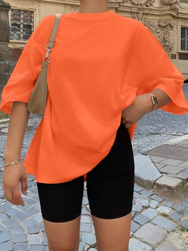 Image of Trendy Queen Womens Oversized T-Shirts Short Sleeves Workout Tops | Casual Summer Gym Tees Plus Size Fashion Clothes 2026