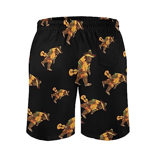 Bigfoot Sasquatch Mexican Mens Swim Trunks Quick Dry Beach Shorts Casual Sports Board Shorts Swimwear with Pocket3