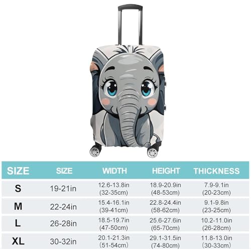 Cartoon Elephant Printed Luggage Cover Protector, Fits 18-32 Inch Luggage2