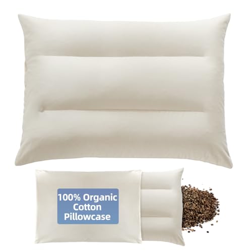 LOFE Buckwheat Pillow with Organic Cotton Cover 20"x26