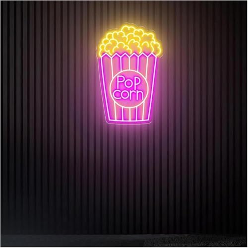 Néon Pop Corn lampe décoration murale pour salle de film et snack bar intérieur