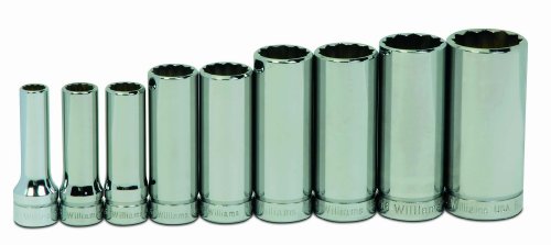Williams WSBD-9RC 9-Piece 3/8-Inch Drive Deep 12 Point Socket Set