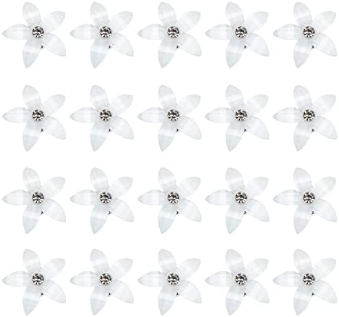 Wecoe 20 Pcs Small Flower Hair Clips Girls Tiny Mini Claw Clips Cute Decorative Hair Clips Bling White Hair Clips Kids Baby Toddler Flower Girls Wedding Hair Accessories for Women Girls Gift