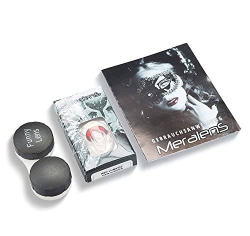 Lentilles couleur rouge noir - vampire red lunatic Pour Halloween, Shrovetide, Carnaval + étuis à lentilles de contact I 1 paire (2 pièces) I sans correction I 0,00 Dioptries MERALENS - Image 7