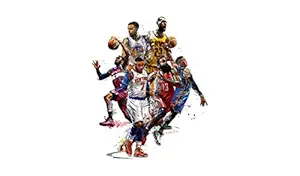 DivineDesigns? PVC Vinyl Self-Adhesive Basketball Players Wall Sticker for Living Room, Bedroom, Office Wall Decoration (22 X 28 INCH) Pack 1