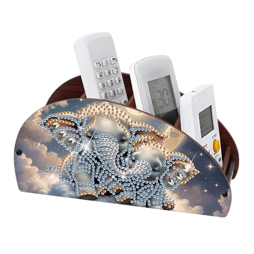 Image of Diamond Painting kits Organizer Box, Diamond art DIY elephant in the clouds Special Shape Diamond Partial Mosaic Handmade Making Kit Organizer Box, Home Dining Living Room TableTop Art Decoration