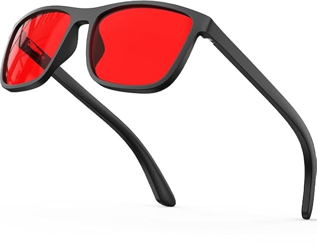 Bloomoak 100% Red Lens Blue Green Light Blocking Glasses- Dual AR Coatings Sleep Glasses Before Bed - Anti Glare, Fatigue