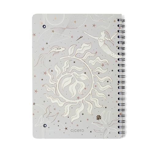 Caderno Espiral Astral Pautado 20X28 Maré Off White 80 Fls, Cicero