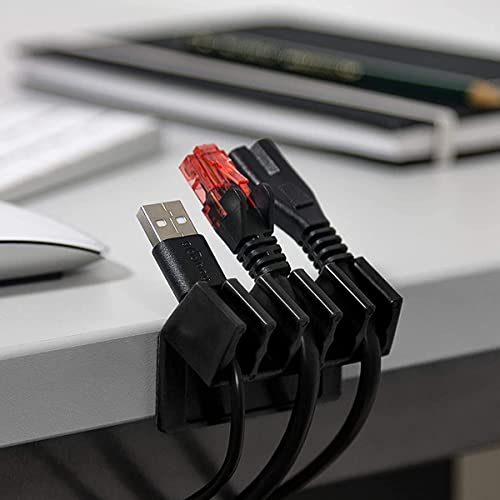 Goobay, Organizer Per Cavi, Scrivania, Supporto Adesivo, Nero, Set 2 Pezzi - 4