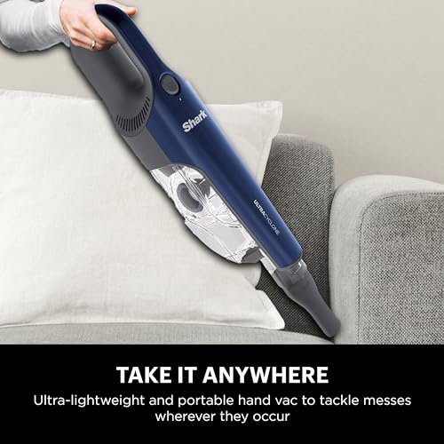 Image of Shark UltraCyclone 2-in-1 Cordless & Handheld Vacuum | 2.8 lb Ultra-Lightweight | Car & Home | Washable Filter | XL Dust Cup | Crevice Tool & Scrubbing Brush | Blue | CH964AMZ