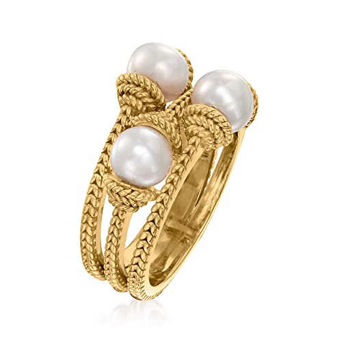 Ross-Simons 5.5-6Mm Cultured Pearl Ring In 18Kt Gold Over Sterling. Size 6 #TOP2