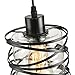 IHENGYANLT 2 Pack Black Spiral Cage Pendant Lights with Clear Glass Shade, Suitable for Kitchen Island, Dining Table, Entryway, Restaurant